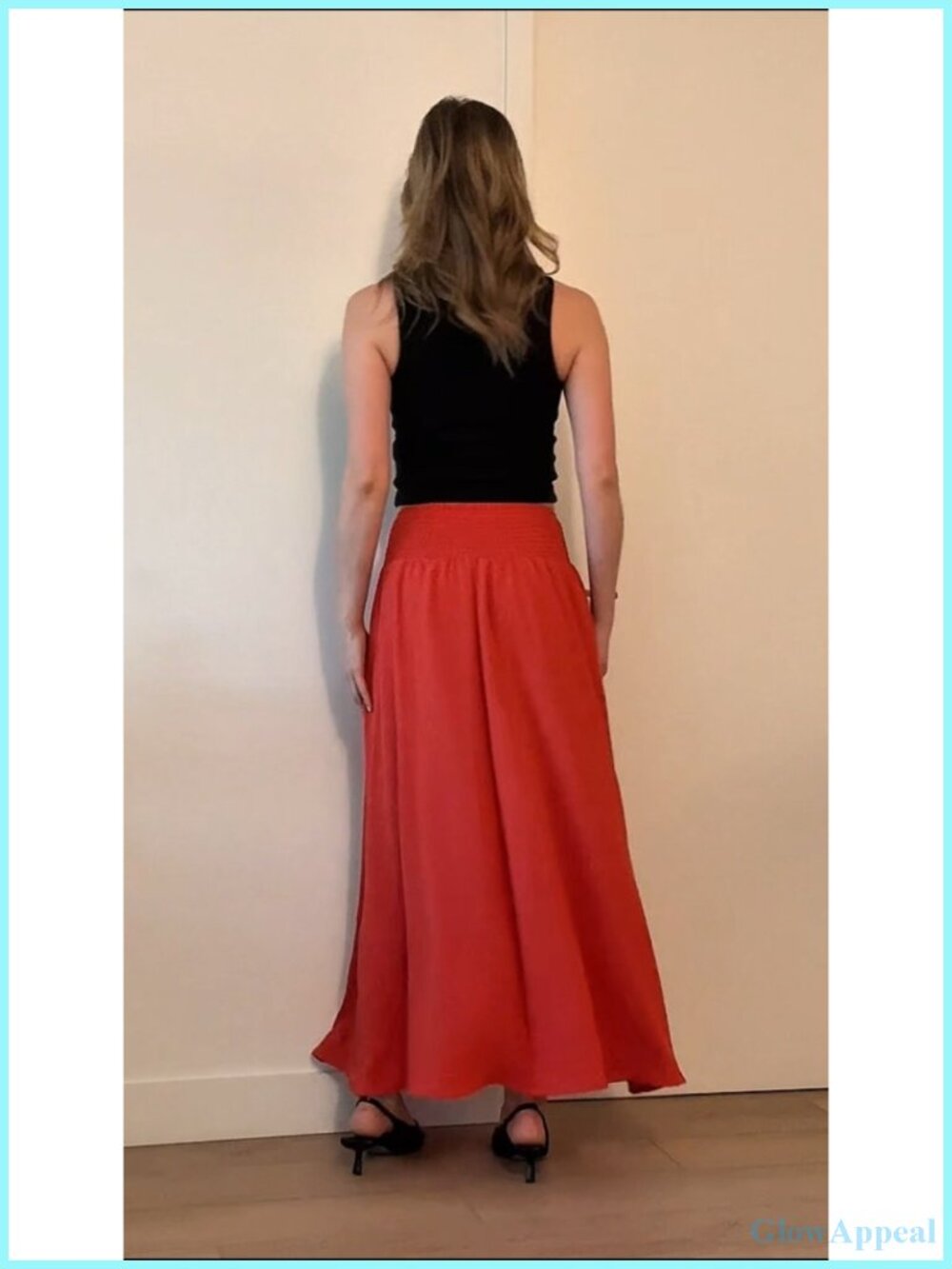 Women's Maxi Skirt High Waisted Smocked Casual Boho Swing Pleated Long Skirts - Picture 5 of 6